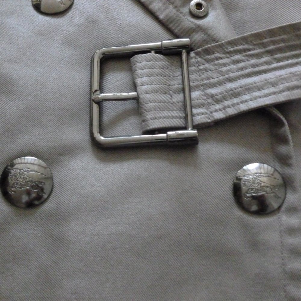 Burberry Gray Double-Breasted Trench Coat - Picture 8 of 9